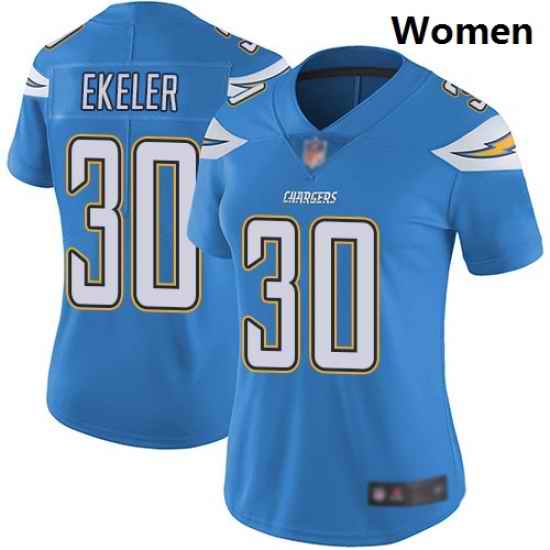 Chargers #30 Austin Ekeler Electric Blue Alternate Women Stitched Football Vapor Untouchable Limited Jersey